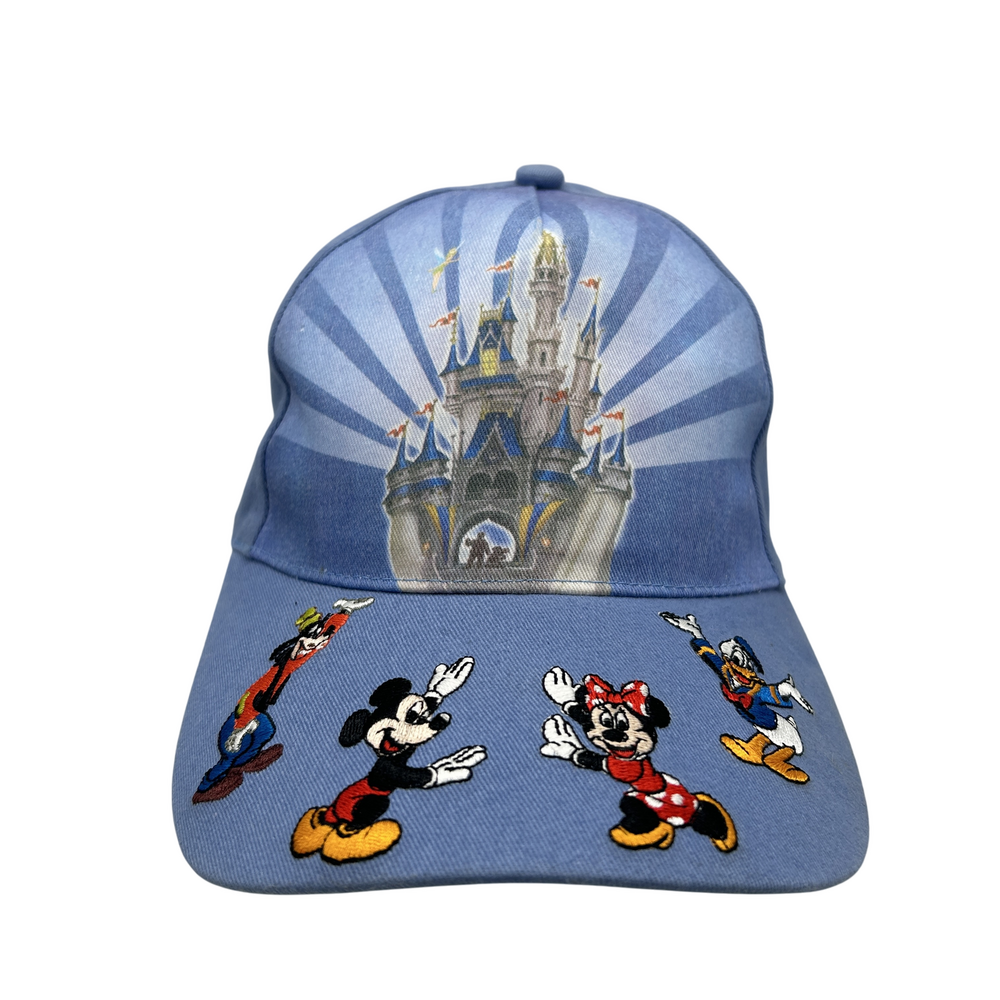 Disney Hat Cap Magic Kingdom Adjustable Strap Youth Blue Mickey Minnie
